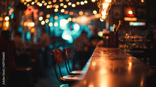 jazz club atmosphere with bokeh effect