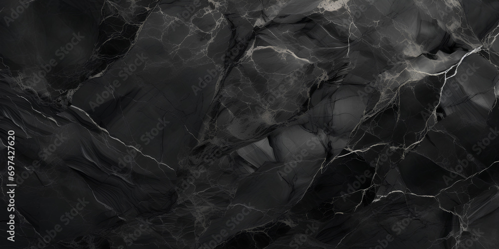 Wide surface of black marble abstract stone texture with gray veins dark-gray tone. For wallpaper, banner, background design Wide surface of black marble abstract stone texture with gray veins dark-gray tone. For wallpaper, banner, background design