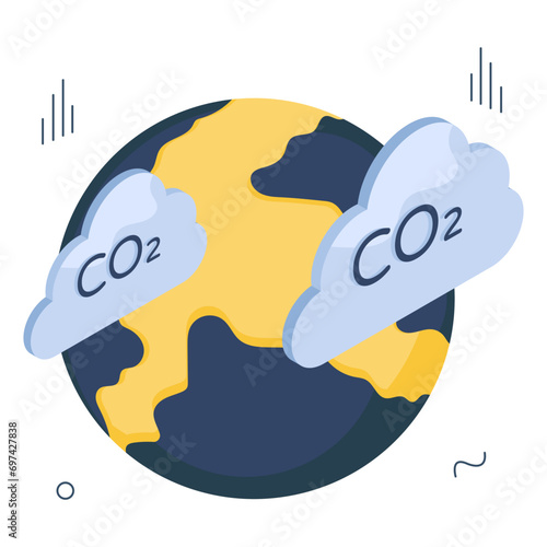 Modern design icon of co2 emission