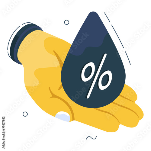 Conceptual isometric design icon of humidity 