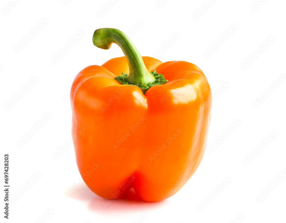 Orange paprika isoliert auf weißem Hintergrund, Freisteller Orange paprika isoliert auf weißem Hintergrund, Freisteller