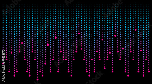 Dotted  line pattern isolated on a black background. Vector illustration of technology, futuristic, artificial intelligence concept 