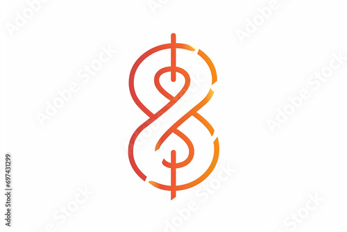 The icon for money change, designed with a continuous one-line ribbon featuring a loop curve pattern, symbolizing financial reinvestment