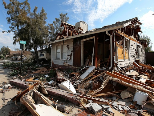 homes destroyed after tornadoes. Disasters.