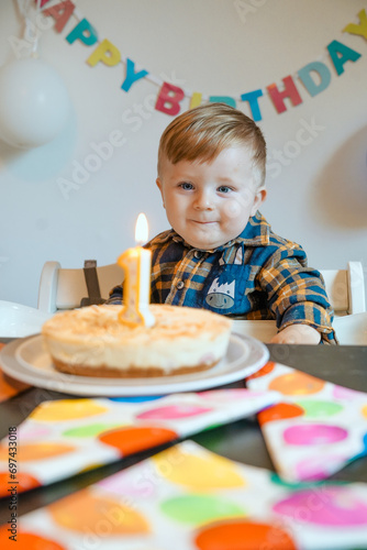 Baby Boy 1st Bithday with cake