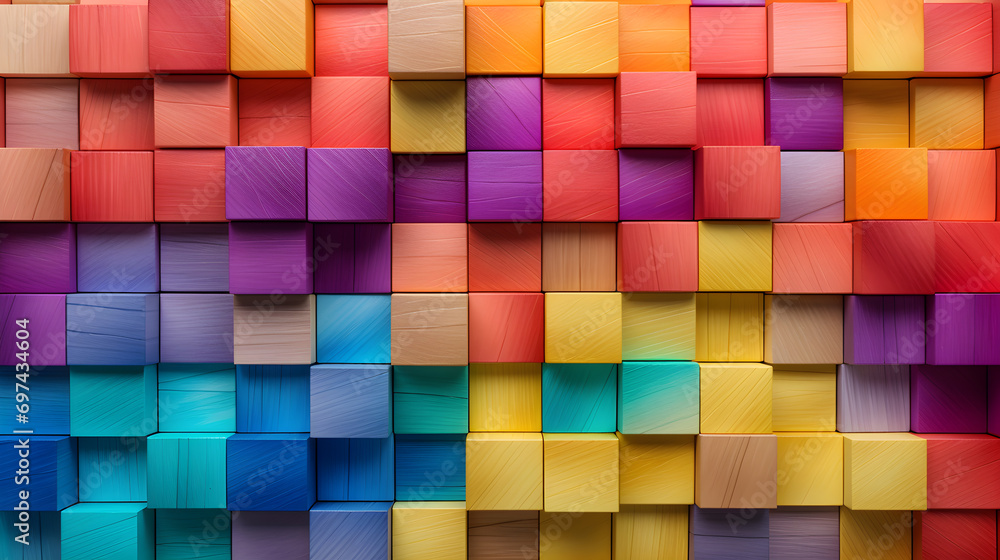 colorful wooden blocks background, colorful wood texture