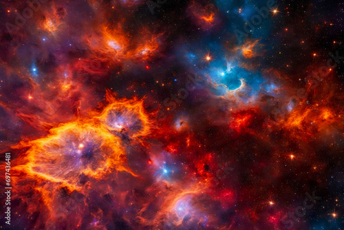 Stars and space nebula in the universe wallpaper. Generative ai