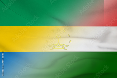 Gabon and Tajikistan state flag international negotiation TJK GAB photo