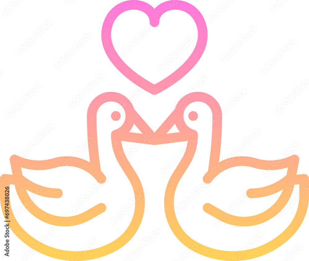 Fototapeta premium Couple swans icon