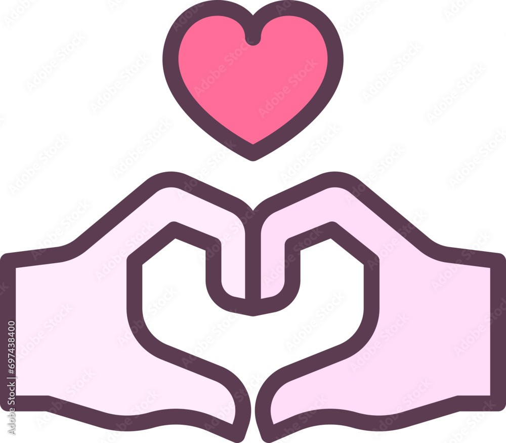 Heart hands icon