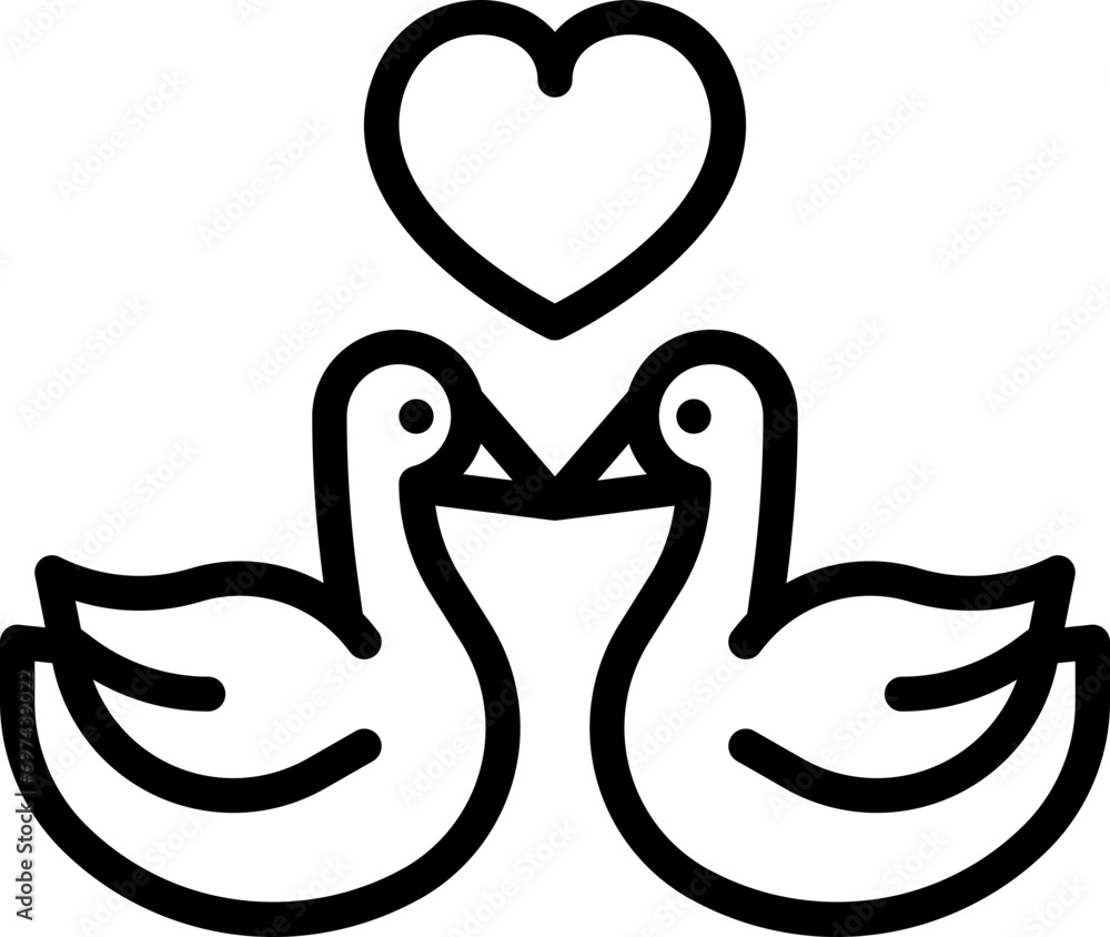 Couple swans icon Couple swans icon