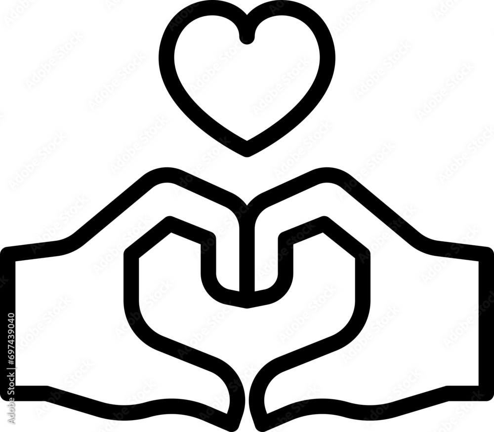 Heart hands icon Heart hands icon