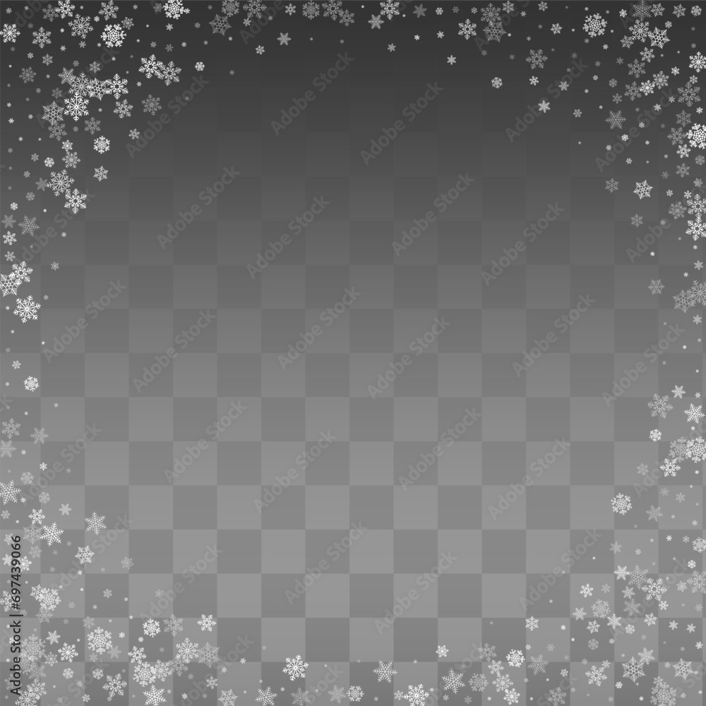 Gray Snowfall Vector Transparent Background. Gray Snowfall Vector Transparent Background.