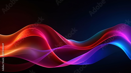 Abstract color waves on a dark background