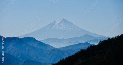 【山梨】大菩薩ライン柳沢峠付近から見る富士山