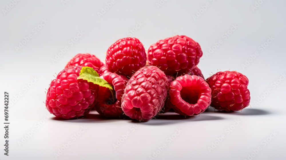 Isolated raspberries on a sophisticated gray background. Isolated raspberries on a sophisticated gray background.