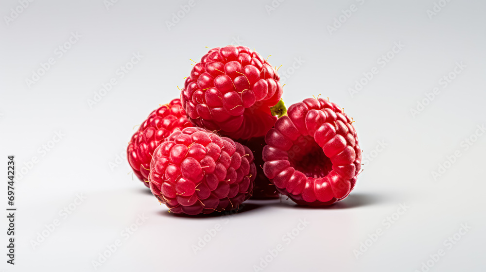 Isolated raspberries on a sophisticated gray background. Isolated raspberries on a sophisticated gray background.