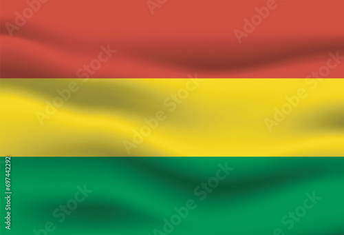 Illustration of the flag of Bolivia waving