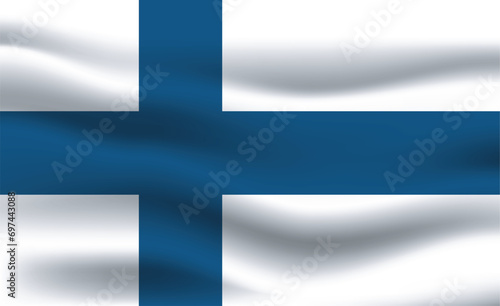 Illustrated high resolution flag of Finland
