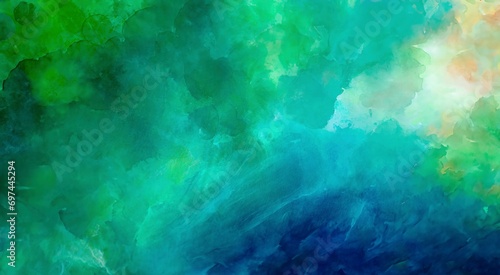 Abstract Watercolor Background in Vibrant Ocean Tones - Artistic Aquatic Colour Palette