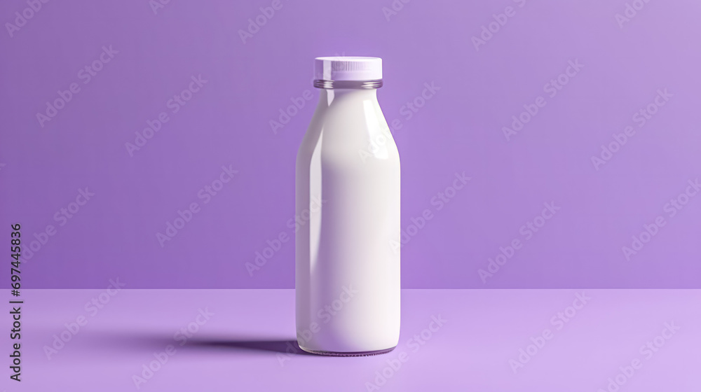 Milkshake with wild berries on a delicate purple background. Milkshake with wild berries on a delicate purple background.