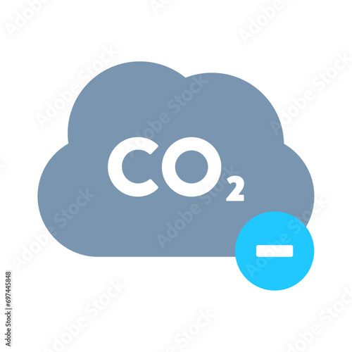 Nature - Environment - Climate Change - Decarbonization - Carbon dioxide (CO2) Cloud with a Minus Sign