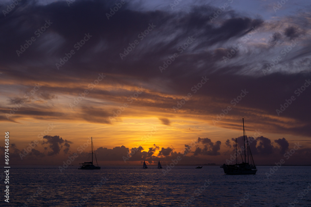 Fototapeta premium Miami sunset on the beach