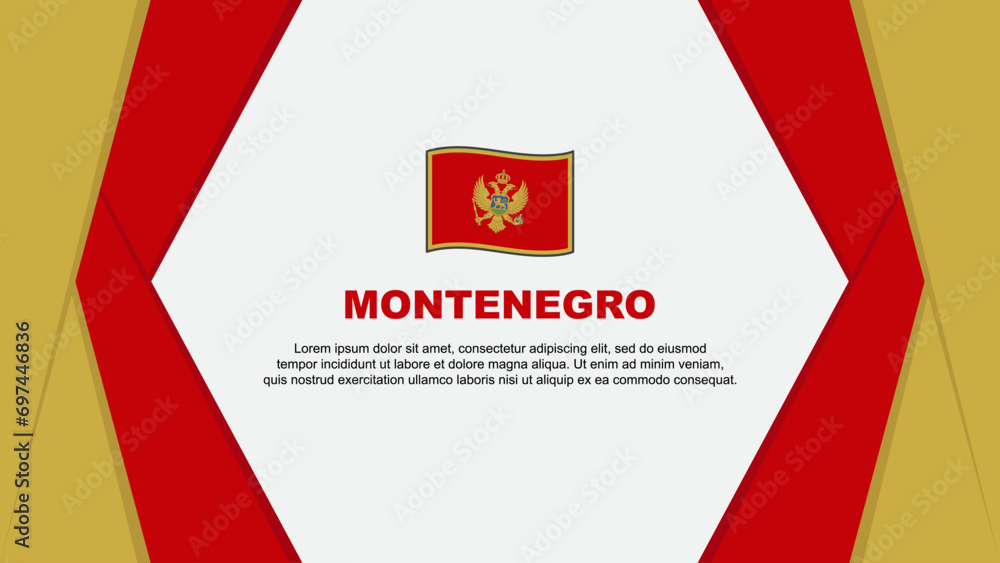 Montenegro Flag Abstract Background Design Template. Montenegro Independence Day Banner Cartoon Vector Illustration. Montenegro Background Montenegro Flag Abstract Background Design Template. Montenegro Independence Day Banner Cartoon Vector Illustration. Montenegro Background