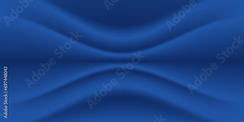 abstract premium dark blue luxury fabric crumpled cloth texture wave shadow soft background with space for text. vector illustration photo