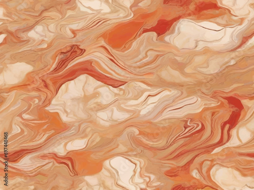 Radiant Desert Sunset: Warm Marble with Orange Accents