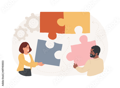 Business solution isolated concept vector illustration. Business support, problem solving, decision making, management sofware suit, B2B IT cloud-based service, target customer vector concept.