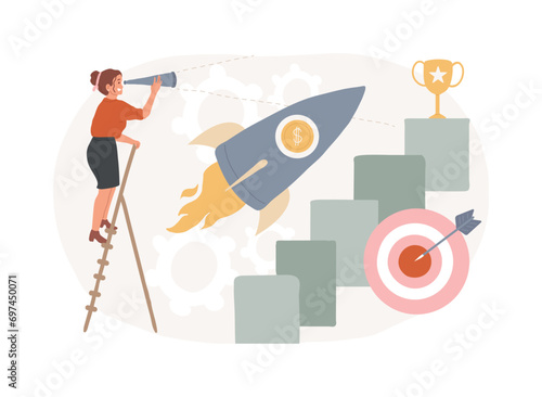 Business opportunity isolated concept vector illustration. Bizopp distribution, independent business for sale, franchising, product lease, initial fee payment, startup launch vector concept.