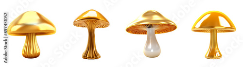 Gold Mushroom PNG Set