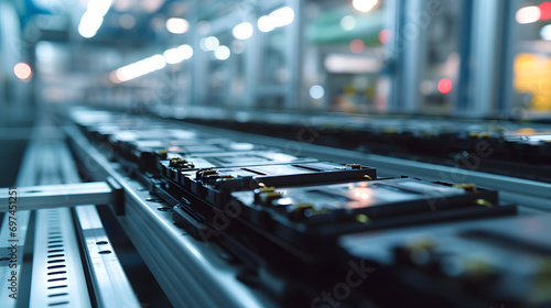 Electronic circuit board on the conveyor belt in the factory
