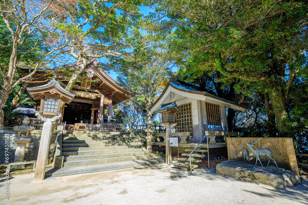 冬の志賀海神社 福岡県志賀島 Shikaumi Shrine in winter. Fukuoka Pref, Shikanoshim island. 冬の志賀海神社 福岡県志賀島 Shikaumi Shrine in winter. Fukuoka Pref, Shikanoshim island.