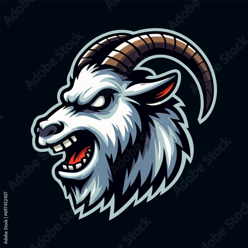 Goat head mascot logo template