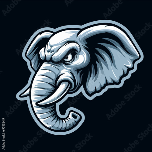elephant head mascot logo template