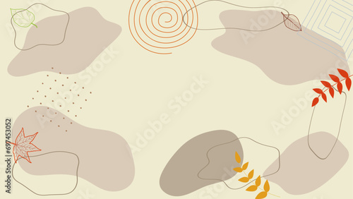 茶色い抽象的な液体シェイプのフレームイラスト