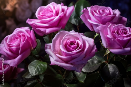Cityscape Blooming Pink Roses