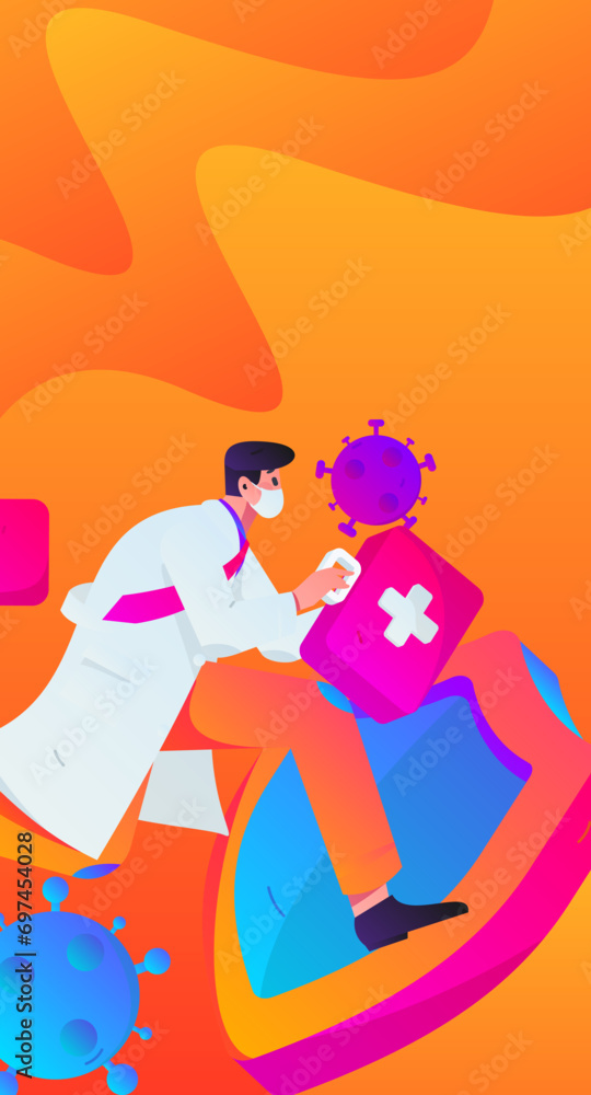 Medical characters fighting the epidemic flat vector concept operation hand drawn illustration
Medical characters fighting the epidemic flat vector concept operation hand drawn illustration