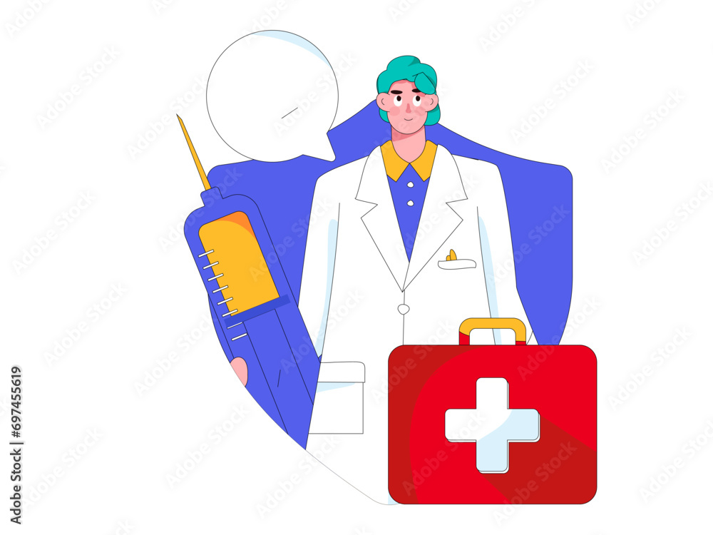 Medical characters fighting the epidemic flat vector concept operation hand drawn illustration
Medical characters fighting the epidemic flat vector concept operation hand drawn illustration