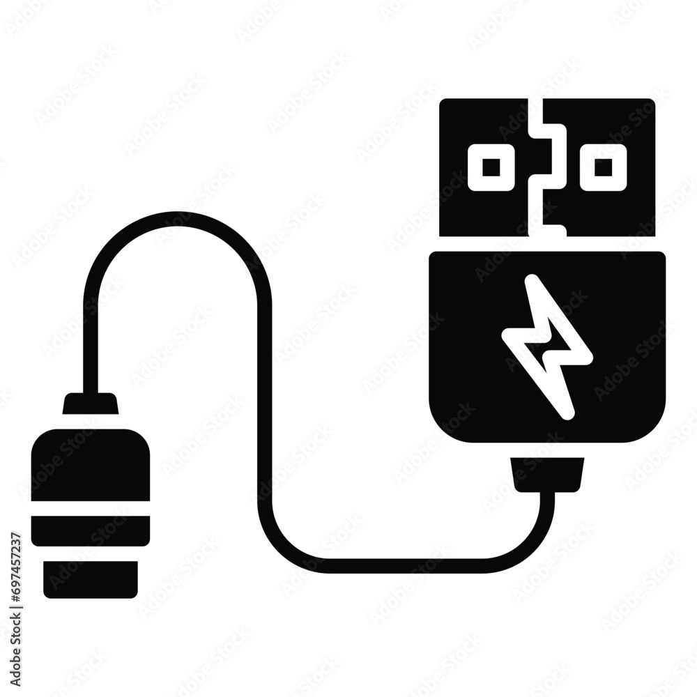 USB ICON , PORTABLE ICON VECTOR, Plug USB cable icon vector sign and symbols USB ICON , PORTABLE ICON VECTOR, Plug USB cable icon vector sign and symbols