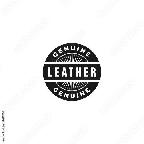 Genuine Leather stamp or genuine leather label vector isolated. Best Genuine Leather stamp for product, websites, print design, element design, and more about Genuine Leather.