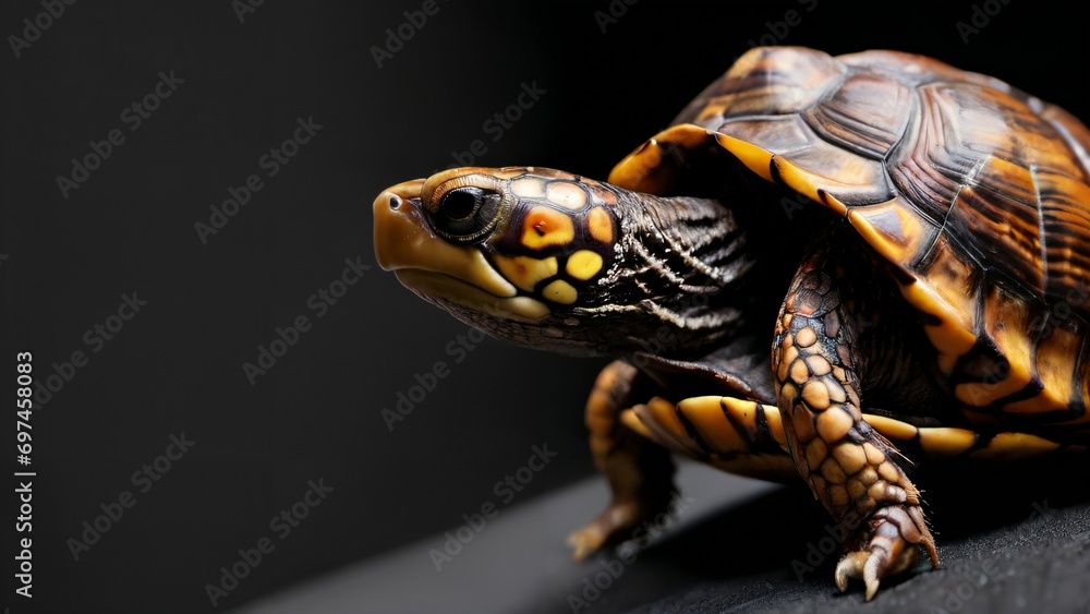 Obraz premium Reptile isolcated in black background