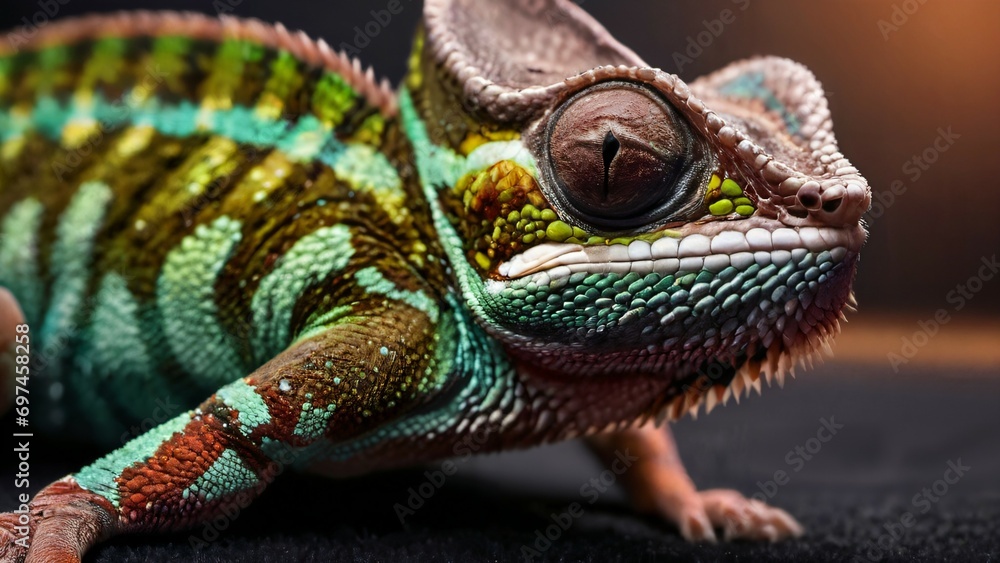 Obraz premium Reptile isolated in black background