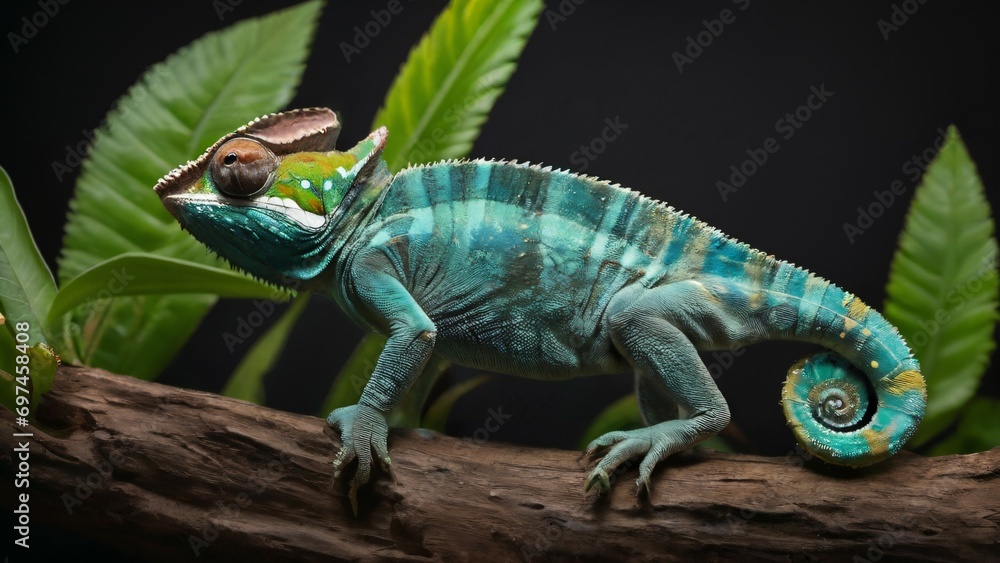 Fototapeta premium Reptile isolated in black background