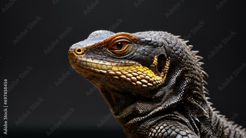 Reptile isolated in black background Reptile isolated in black background