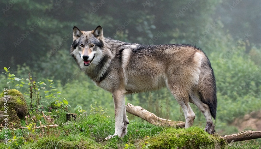Gray wolf in the forest