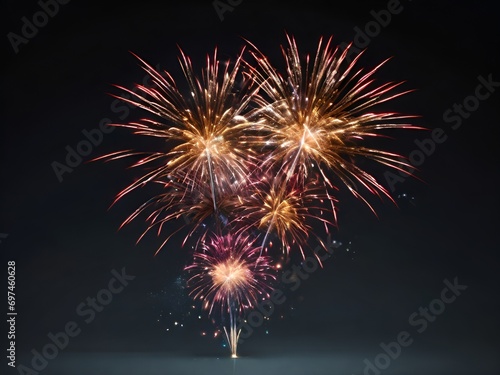 fireworks in the night sky new year celebration Ai generative 