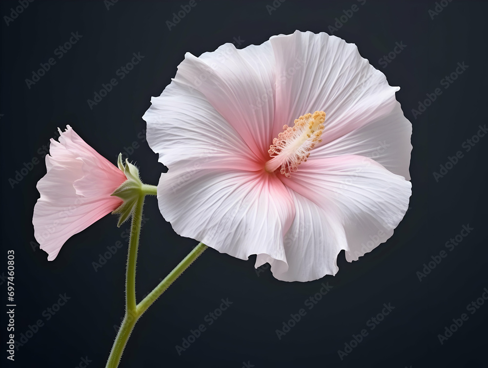 Burr mallow flower in studio background, single burr mallow flower, Beautiful flower, ai generated image Burr mallow flower in studio background, single burr mallow flower, Beautiful flower, ai generated image